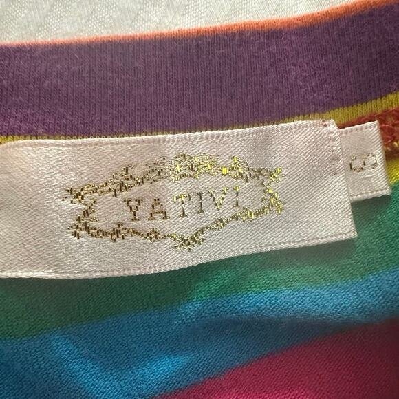 Yativi Rainbow Striped Shirt w/ Face Sz. S - Picture 4 of 5